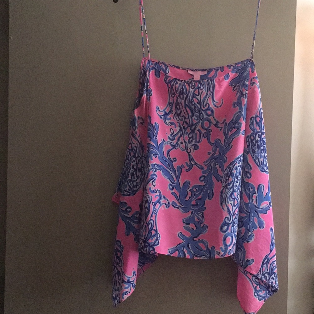 Lilly Pulitzer 100% silk coral tank top